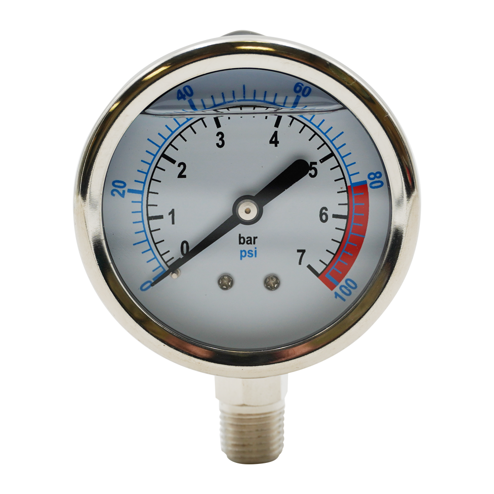 1-100 PSI RO/DI Water Filter Systems GLYCERIN Filled Pressure Gauge for RO 