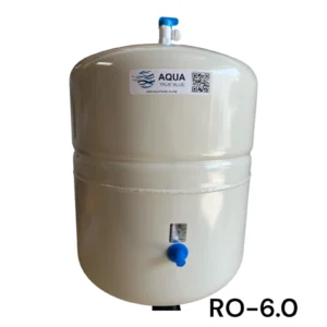 White 6-gallon 152 RO water storage tank with 1/4 inch valve for under-sink reverse osmosis systems.